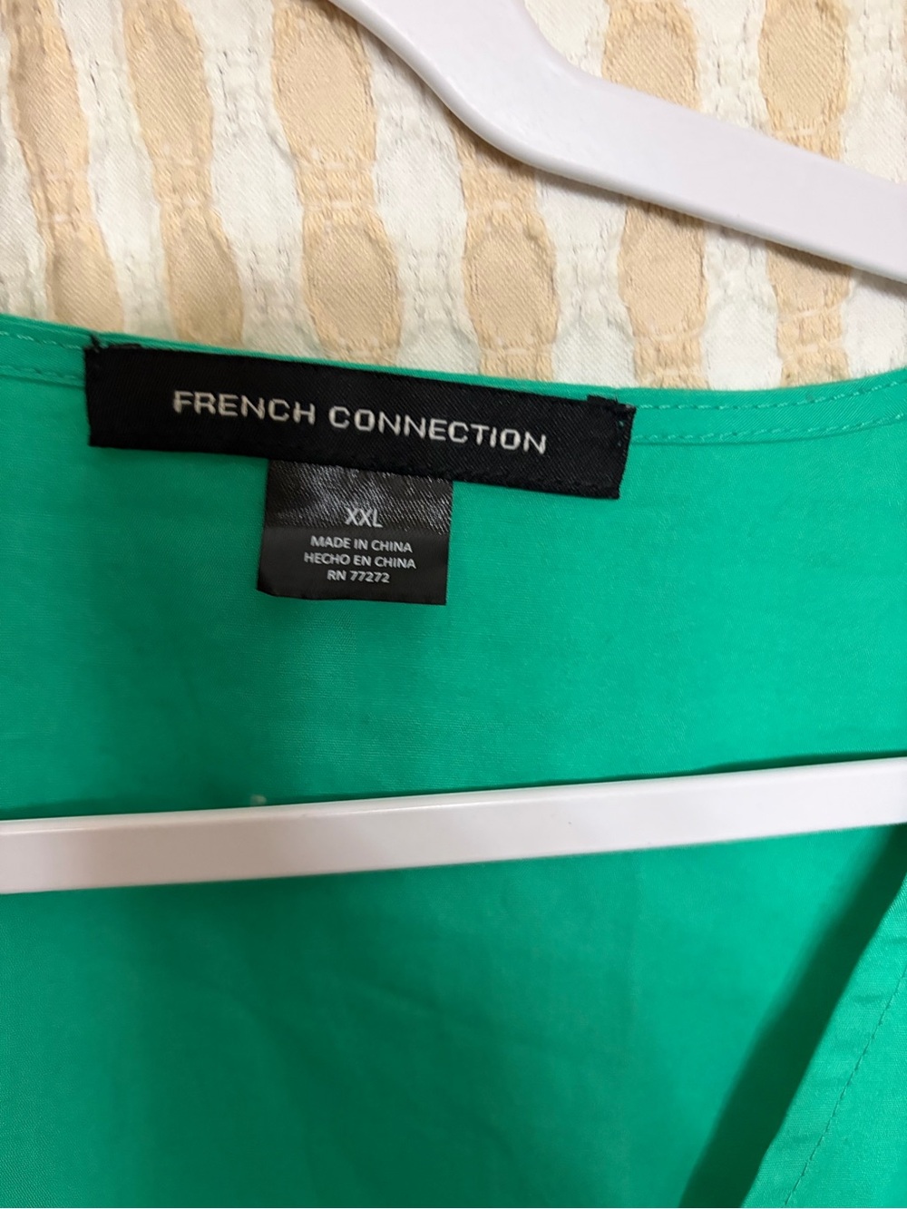French Connection Emerald Puff Sleeve V-Neck Tiered Dress - Picture 2 of 5